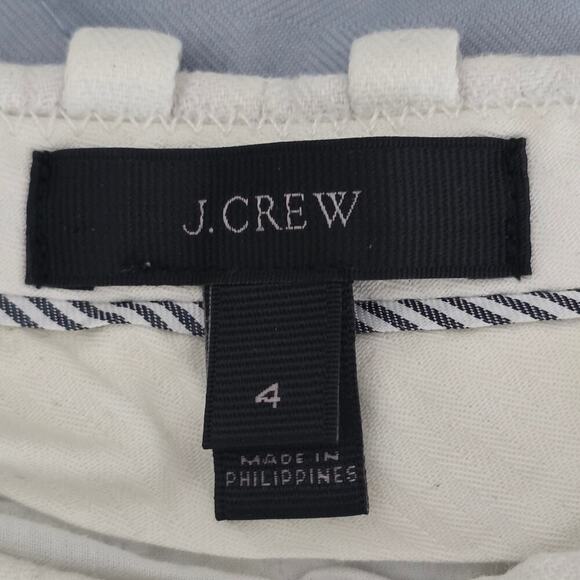 J.Crew Women’s White Linen Capri Pants Sz 4 Wide Leg Capsule Wardrobe Minimalist - Picture 3 of 8